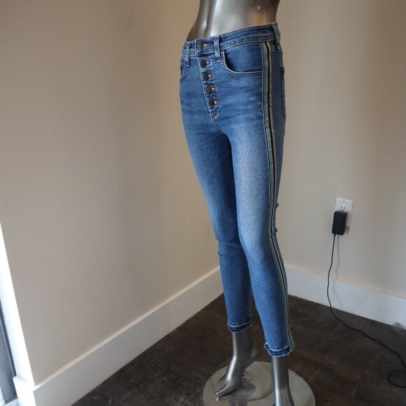 Veronica Beard Blue Jeans Tux Ribbon Debbie 10" Skinny Size 27 - Picture 4 of 9